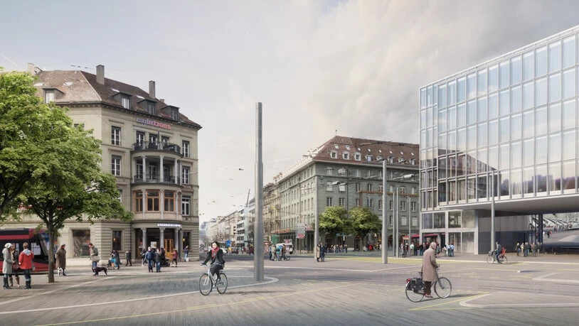 So soll der Bubenbergplatz dereinst aussehen. Die Stadtberner haben den 112-Mio-Kredit für flankierende Massnahmen zum Bahnhofsausbau angenommen.