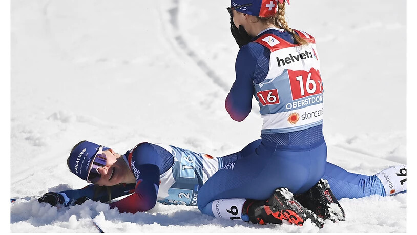 Nadine Fähndrich (li.) und Laurien van der Graaff treten im Engadin erstmals seit dem Gewinn der WM-Silbermedaille im Teamsprint zuhause an