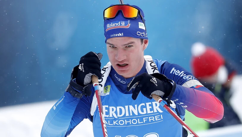 Dank guter Schiessleistung in der Einzel-Mixed-Staffel auf Platz 7: der junge Niklas Hartweg