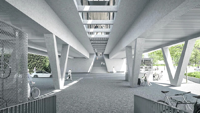 Zukunftsmusik: So soll sich der Bahnhof Chur West in einigen Jahren den Pendlerinnen und Pendlern präsentieren.