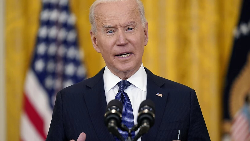 Joe Biden, Präsident der USA, spricht bei einer Pressekonferenz im East Room des Weißen Hauses. Foto: Evan Vucci/AP/dpa