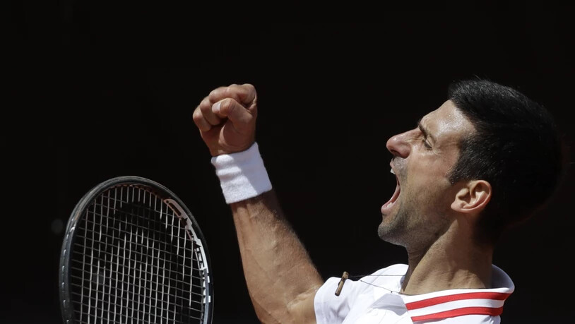 Novak Djokovic bejubelt seinen Halbfinal-Einzug in Rom