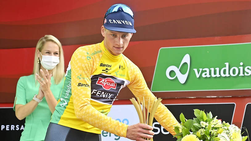 Dank den zehn Sekunden Bonifikation für den Etappensieg ist Mathieu van der Poel der neue Leader der 84. Tour de Suisse