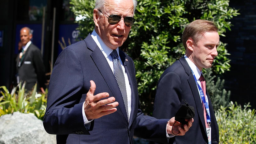 Joe Biden, Präsident der USA, kommt zu einer  Arbeitssitzung  während des G7-Gipfels an. Der G7-Gipfel findet vom 11. bis 13. Juni in Carbis Bay, St Ives in Cornwall statt. Foto: Phil Noble/PA Wire/dpa