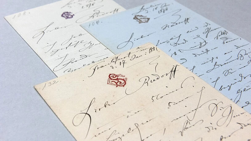 HANDOUT - Diese Briefe hat die deutsche Pianistin Clara Schumann an ihren vormaligen Schüler Ernst Rudorff geschrieben. Sie liegen in der Sächsischen Landesbibliothek - Staats- und Universitätsbibliothek (SLUB)und sind weltweit digital verfügbar. Foto:…
