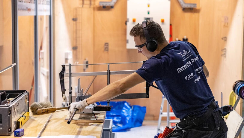 Rückblick: Elektroinstallateur Yannick Flepp bei den Schweizer Meisterschaften «Swiss Skills 2020» in Oerlikon.