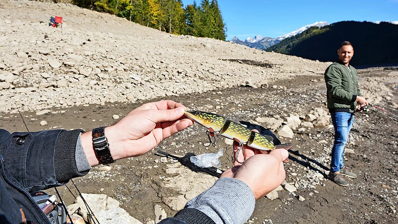 Kein Glück: Trotz lebend­echtem Köder wollen die Fische nicht anbeissen.