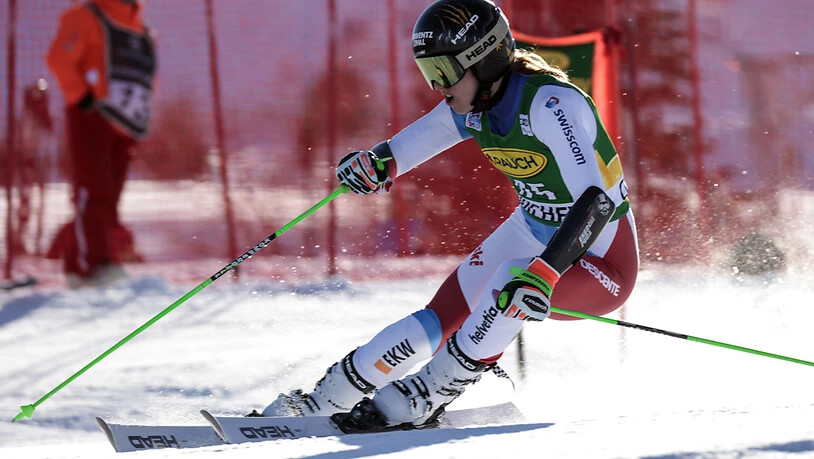 Die Walliserin Camille Rast in Courchevel unterwegs zum 9. Platz, ihrer zweitbesten Klassierung im Weltcup überhaupt