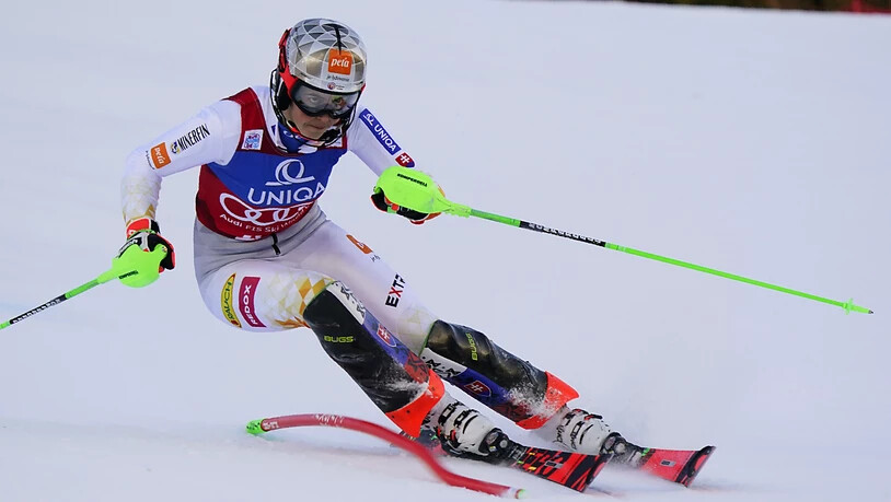 Petra Vlhova, die zwei der bisherigen drei Slaloms des Winters gewonnen hat, schiebt sich in die Pole-Position