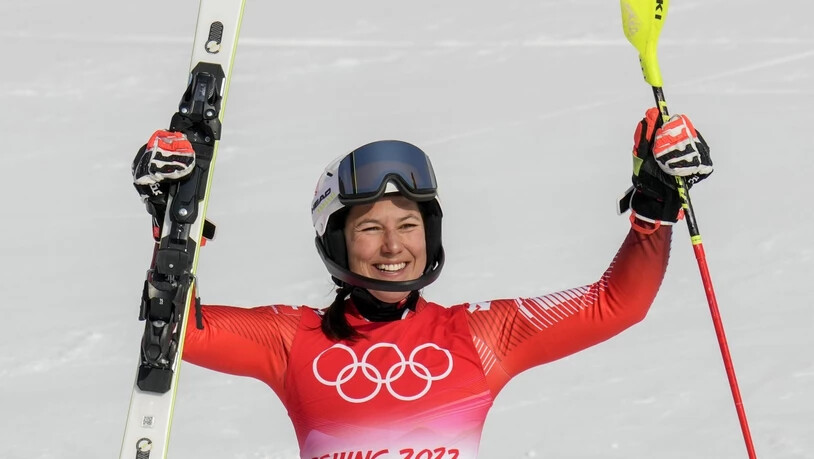 Wendy Holdener steht wie 2018 im Slalom auf dem Olympia-Podest: 2018 in Südkorea gab es Silber, nun in China Bronze