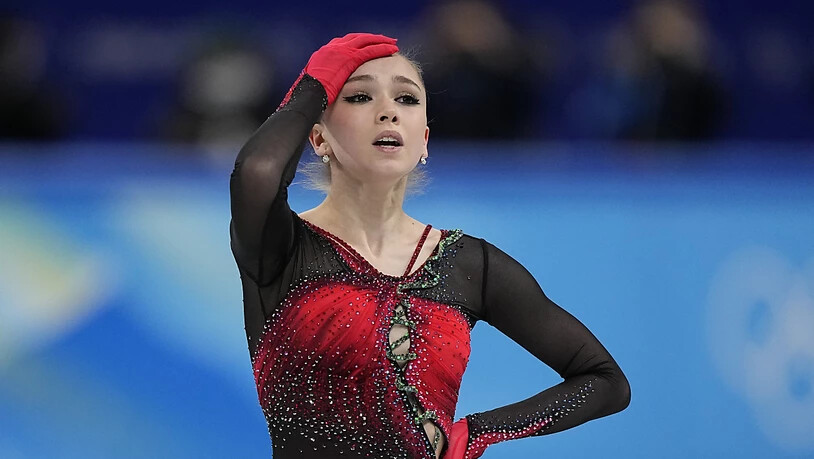Die junge russische Eiskunstläuferin Kamila Waljewa an den Winterspielen in Peking