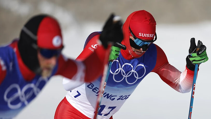 Dario Cologna (rechts) während seines letzten Olympia-Rennens