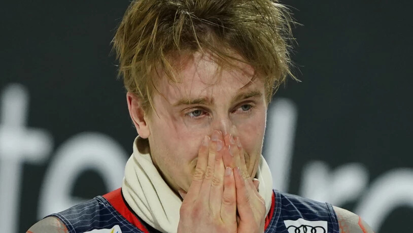 Der 21-jährige Atle Lie McGrath kann seinen ersten Weltcupsieg kaum fassen