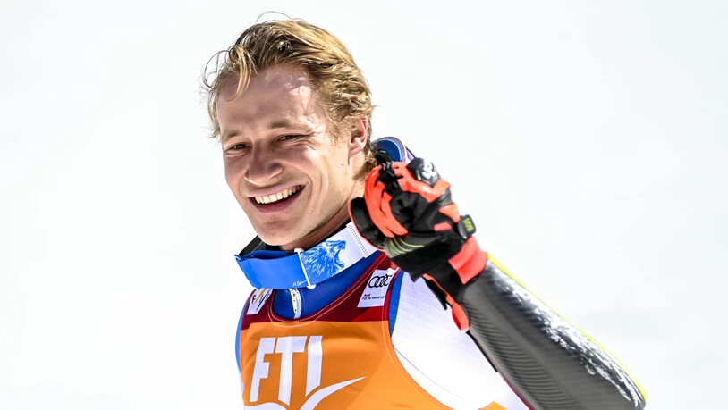 Er wirds verschmerzen können: Im Super-G der Schweizer Meisterschaft wurde Marco Odermatt für einmal von der nationalen Konkurrenz bezwungen