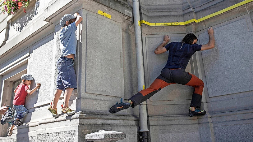 Hoch hinaus: Geklettert wird unter anderem auch an Gebäudefassaden.
