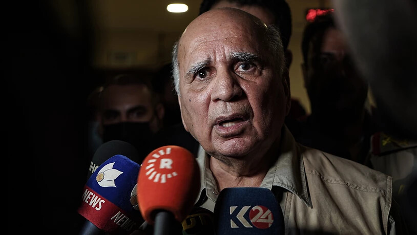 Fuad Hussein, irakischer Außenminister, spricht mit Medienvertretern. Foto: Ismael Adnan/dpa