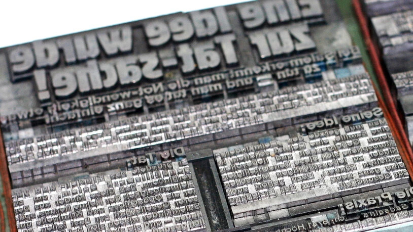 So sahen die Zeitungsseiten im Bleisatz gestaltet aus. 