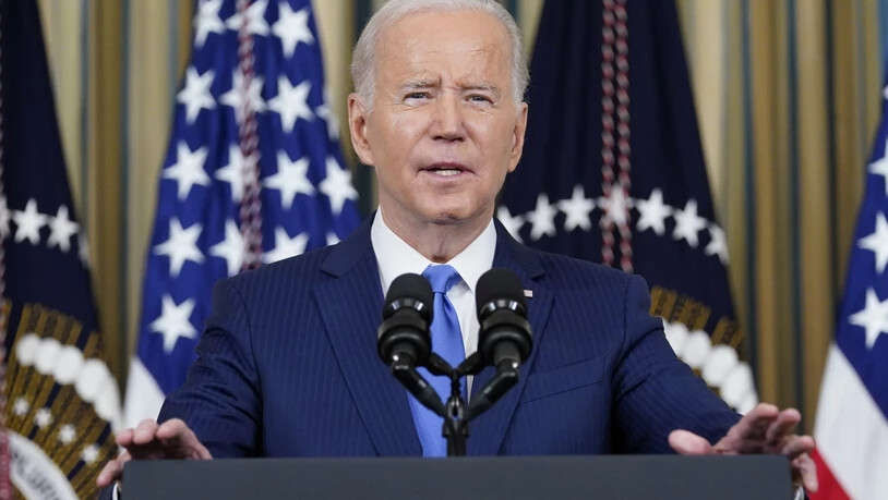 US-Präsident Joe Biden spricht im Weißen Haus in Washington. Foto: Susan Walsh/AP/dpa