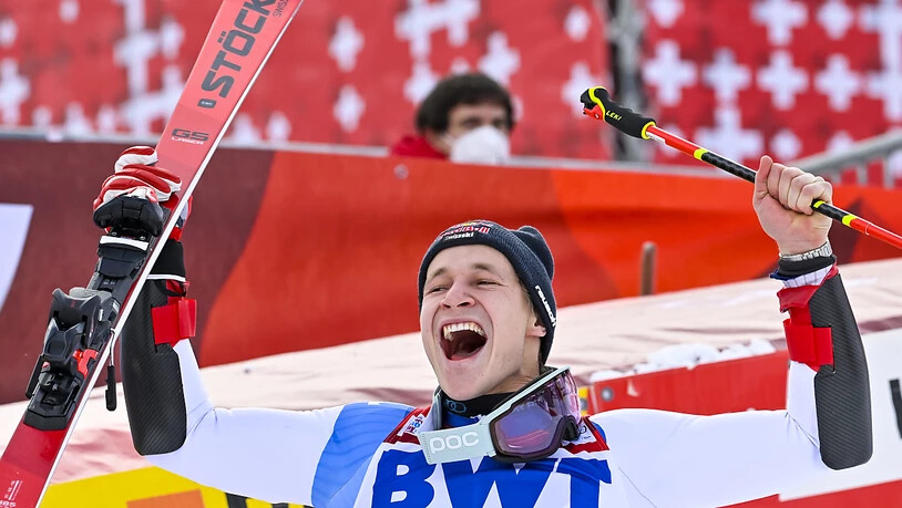 Die Erlösung: Letztes Jahr hielt Marco Odermatt dem riesigen Druck stand und triumphierte in Adelboden