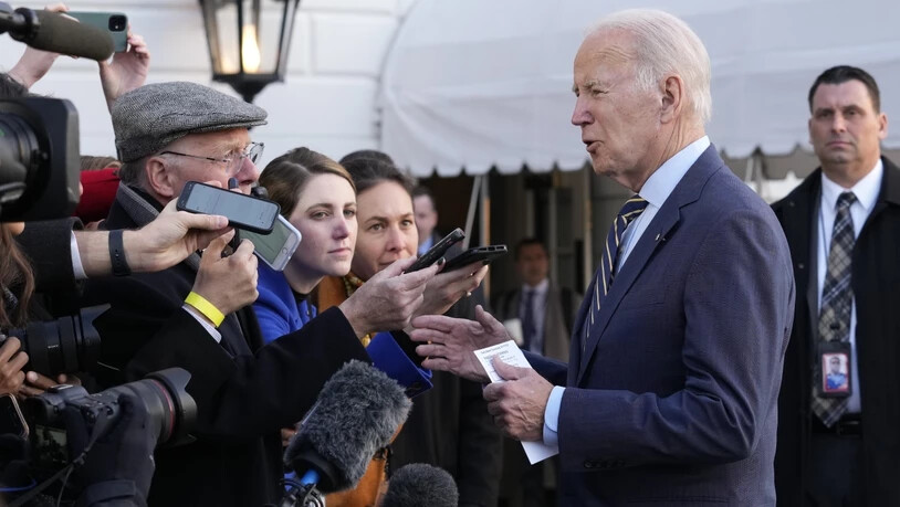 US-Präsident Joe Biden im Gespräch mit Journalisten. Foto: Susan Walsh/AP/dpa