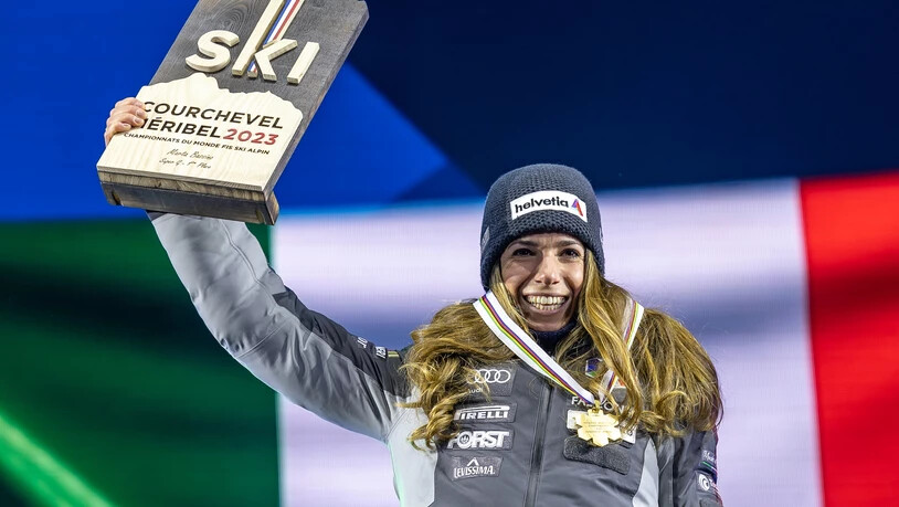 Die Beste: Marta Bassino bejubelt ihre Goldmedaille im Super-G.