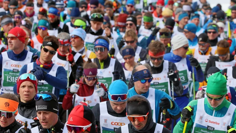 Enges Feld: Unglaublich viele Teilnehmende sind am Engadin Skimarathon mit dabei.