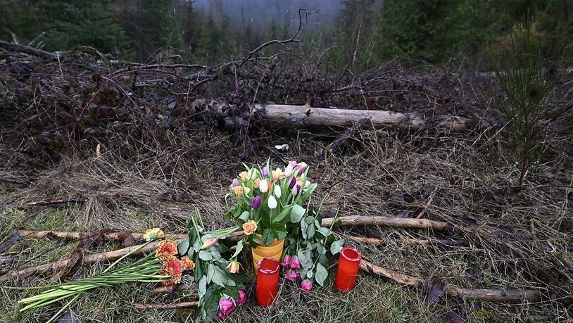 Blumen und Kerzen wurden am Fundort des ermordeten Mädchens Luise niedergelegt. Bei der Obduktion der Leiche sind zahlreiche Messerstiche festgestellt worden. Foto: Roberto Pfeil/dpa