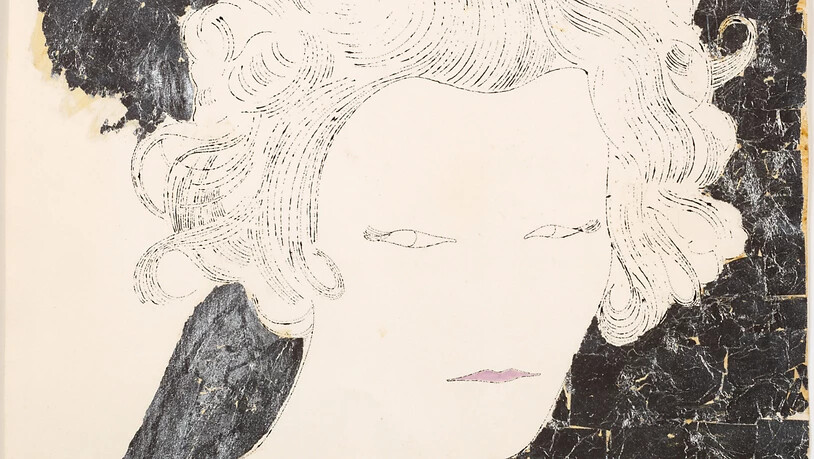"Woman", ein Abklatsch von Andy Warhol in der Ausstellung "Einmalig - Abklatsch und Monotypie" im Kunstmuseum Basel.