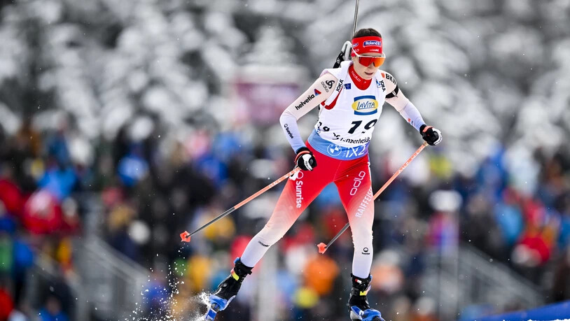 Durch die verschneite Landschaft: Lea Meier kämpft sich über die Sprintdistanz. 