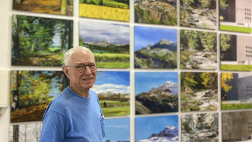 Grosses Anliegen: Für den Maler Ron Hurst ist klar, dass seine Installation «Die vier Jahreszeiten» nicht auseinandergerissen werden darf.