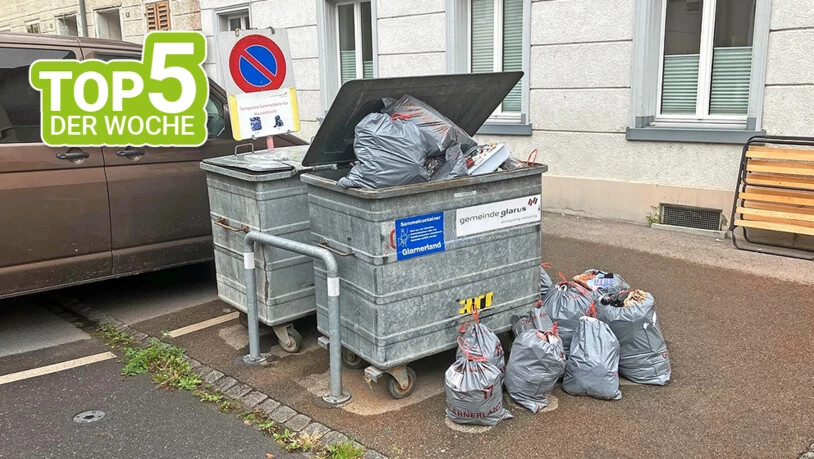 Müllcontainer: Die Abfallsäcke werden nicht nur im, sondern auch rund um den Container abgestellt.