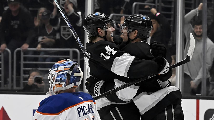 Kevin Fiala jubelt über seinen Treffer gegen die Edmonton Oilers