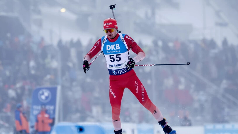 Die Schweizer Biathlon-Staffel mit Sebastian Stalder lief in Ruhpolding auf den 7. Platz
