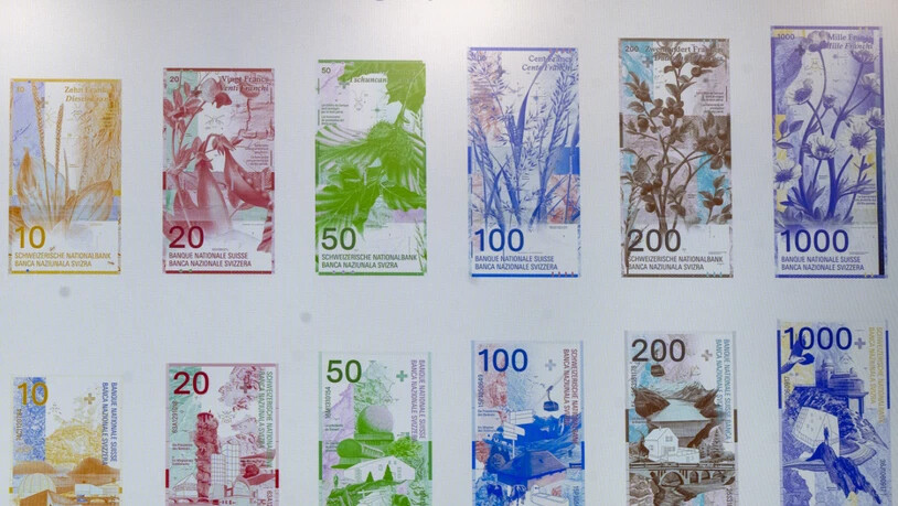 Rechts neben dem Geldbetrag werden auf den neuen Banknoten Fossilien als Wasserzeichen dienen.