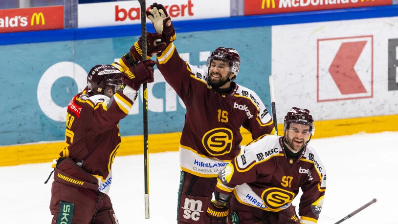 Jubelstimmung in Genf: Nach einem 7:0 gegen Kloten beendet Servette die Regular Season als Dritter