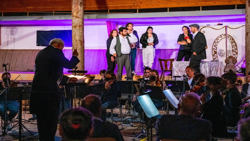 Opera Engiadina, «La cambiale di matrimonio», Rossinis erste Oper erstmals auf Rätoromanisch am 24.7.2021 in St. Moritz. 