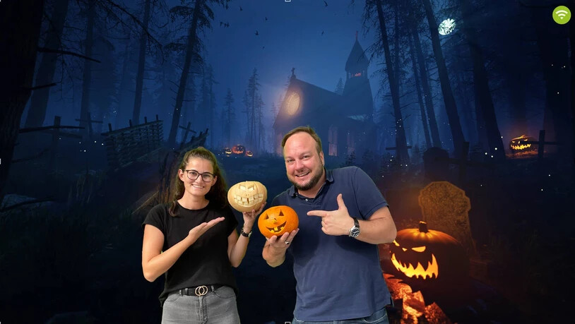 Wer gewinnt? Jasmin und David duellieren sich in der grossen Kürbis-Challenge.