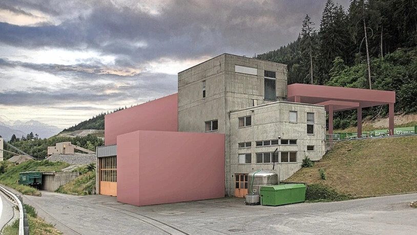 Nutzung auf zwei Aussenebenen: Die Visualisierung von Marcel Liesch Architekten zeigt, wie das künftige Recyclingcenter in Unterrealta aussehen soll.