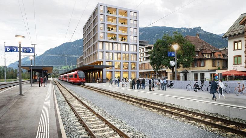 Zentral wohnen: Das neue Bahnhofgebäude wird nicht nur als Wohn-, sondern auch als Geschäftshaus sowie als Bildungszentrum dienen.