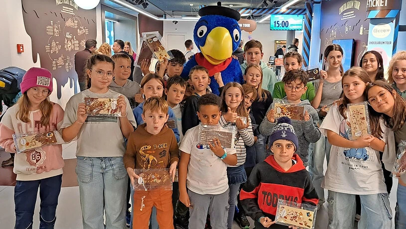 Im «Chocolarium» Flawil freuten sich die Kinder über ihre selbst gemachte Schoggi und Globi. 