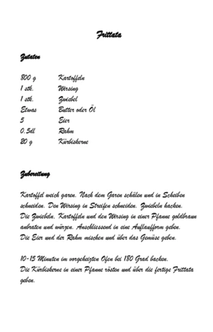 Rezept für die Zubereitung der Frittata