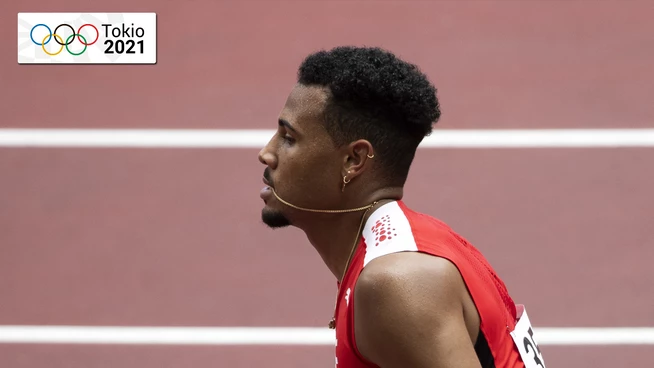 Konsternierter Blick bei Jason Joseph, der den Final hätte schaffen können, aber nicht mehr an die Zeit des Vorlaufs herankam.