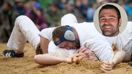 Roman Hochholdinger (mit Ohrschutz) schrammte in Estavayer haarscharf am Kranz vorbei.