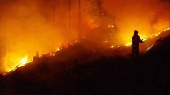 Inferno in Chur: Am 23. April 2014 brach ein Waldbrand oberhalb des Rosenhügels in Chur aus. Die Feuerwehr versuchte das Inferno schnellstmöglich unter Kontrolle zu bringen. 