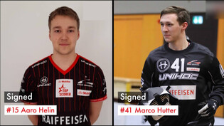 Verstärken Chur Unihockey in der kommenden Saison: Aaro Helin und Marco Hutter.