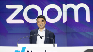 Zoom-CEO Eric Yuan bei einem Auftritt an der New Yorker Technologiebörse Nasdaq. (Archivbild)