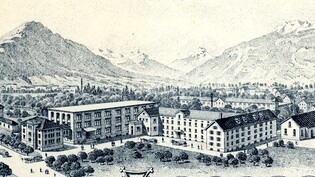 Die «Schoggi Grison»: Die Firma Chocolat Müller & Bernhard wurde 1893 von Charles Müller und Carl Georg Bernhard gegründet und später in Chocolat Grison umbenannt. Ansicht der Fabrikgebäude an der Wiesentalstrasse. Briefkopf, nach 1905.