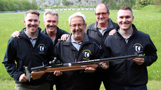 Das erfolgreiche Schützen Quintett aus Haldenstein: (von links nach rechts) Roger Monsch, Meinrad Monsch, Anton Vogel, Christian Felix, Michael Monsch.