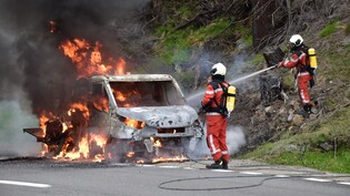 Fahrzeugbrand: Auf der Berninastrasse ist ein Lieferwagen total ausgebrannt. Die Feuerwehr konnte den Brand rasch löschen.