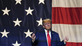 dpatopbilder - Ex-US-Präsident Donald Trump auf einer Parteiveranstaltung der Republikaner. Foto: John Bazemore/AP/dpa